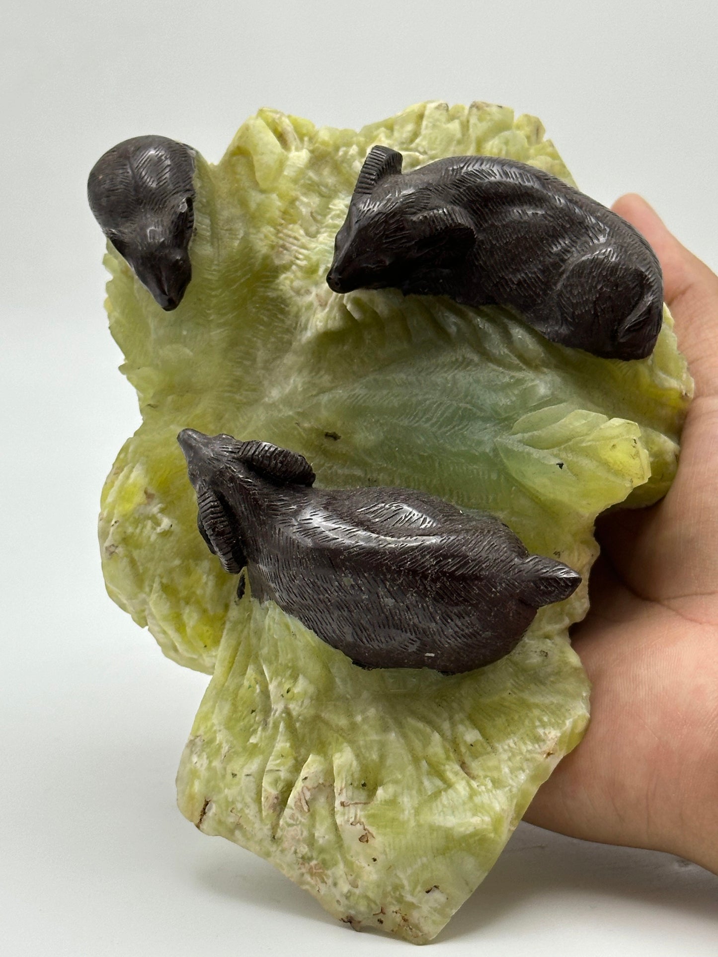 [Limited Stock] Carving - Lemon Jade Goats - Free Shipping