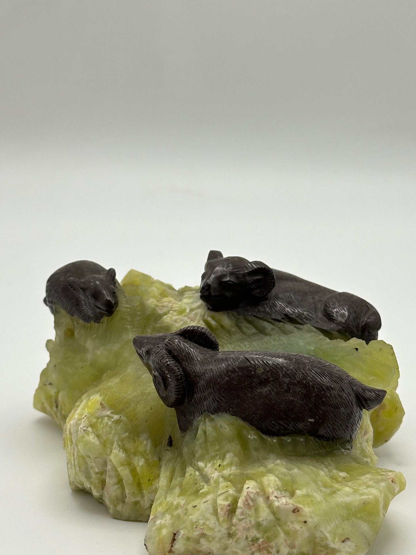 [Limited Stock] Carving - Lemon Jade Goats - Free Shipping