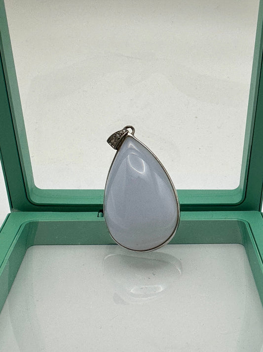 Pendant - Blue Chalcedony - Free Shipping