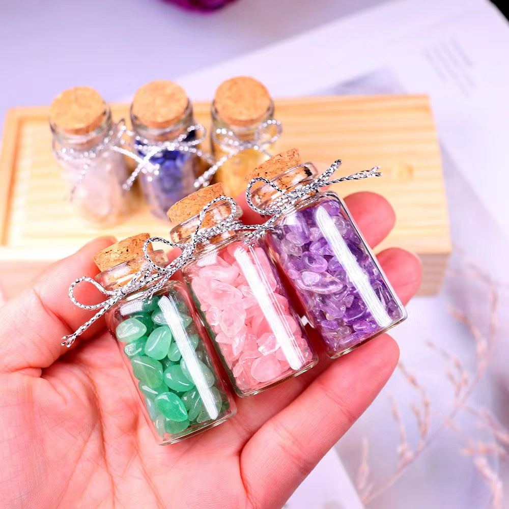 [BLESSING DEAL - 90% OFF] Crystal Healing Wishing Bottle Set - Wooden Case INCLUDED