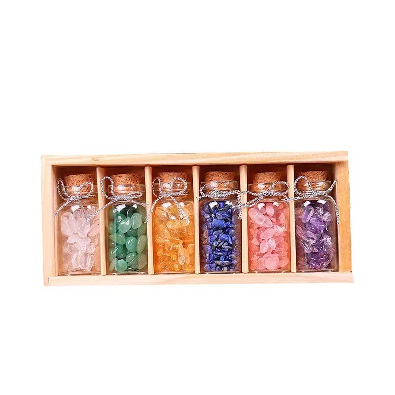 [BLESSING DEAL - 90% OFF] Crystal Healing Wishing Bottle Set - Wooden Case INCLUDED