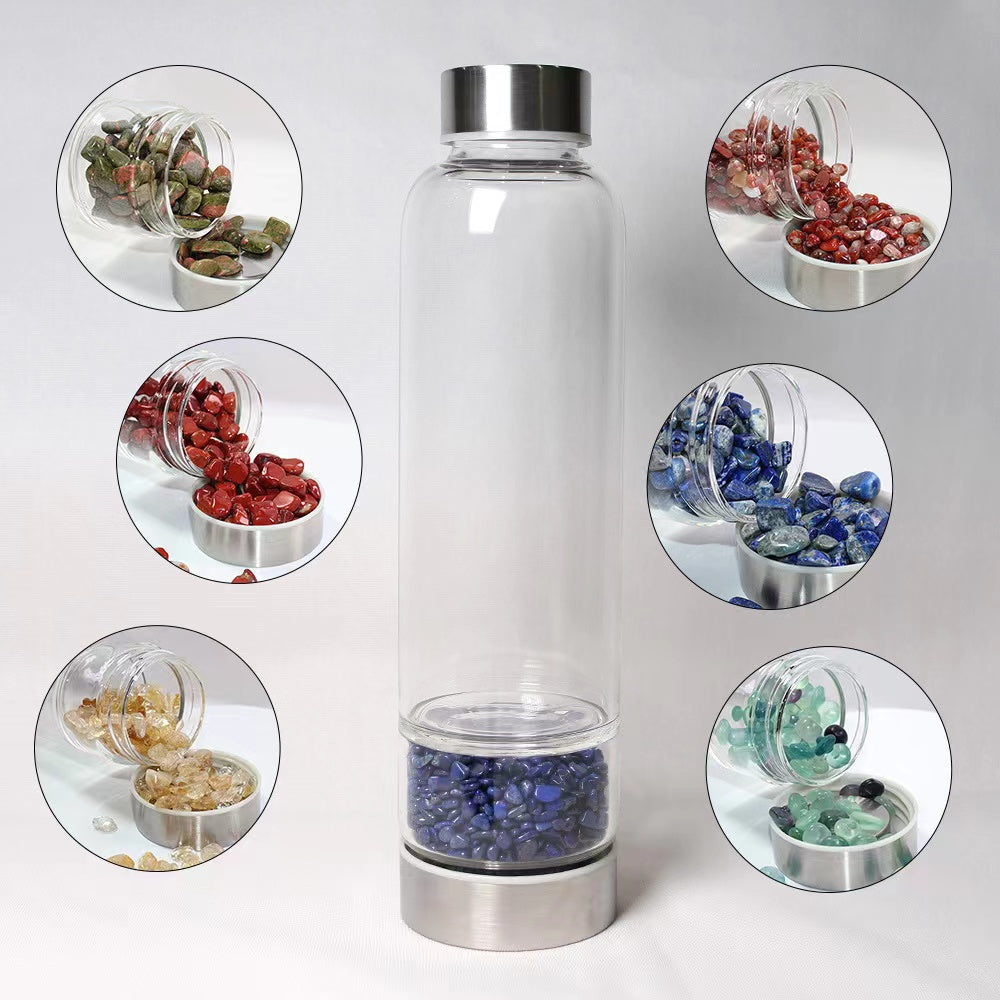 [SAVE & SHOP] Natural Crystal Water Bottle with Protective Sleeve