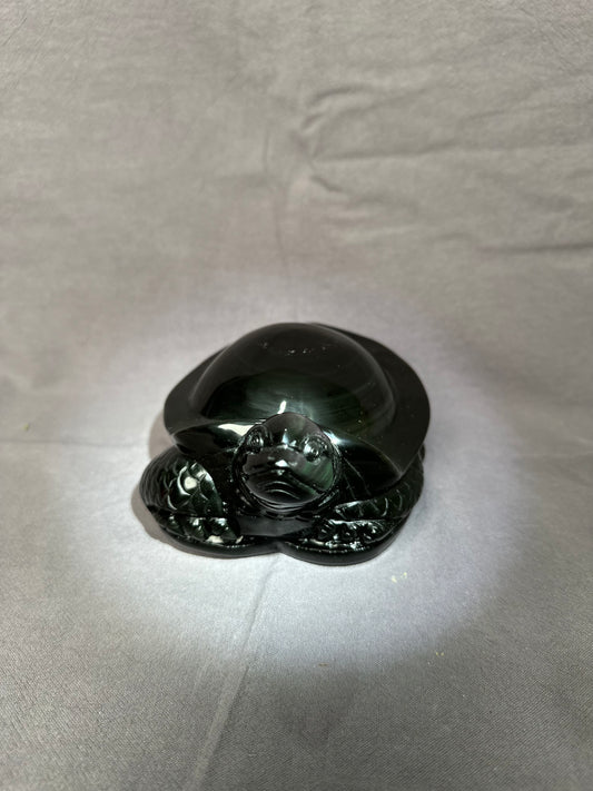 [Limited Stock] Massive Head-up Turtle - Rainbow Obsidian - Free Shipping