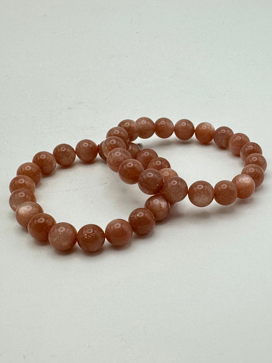 Bracelet- Peach Moonstone- Free Shipping
