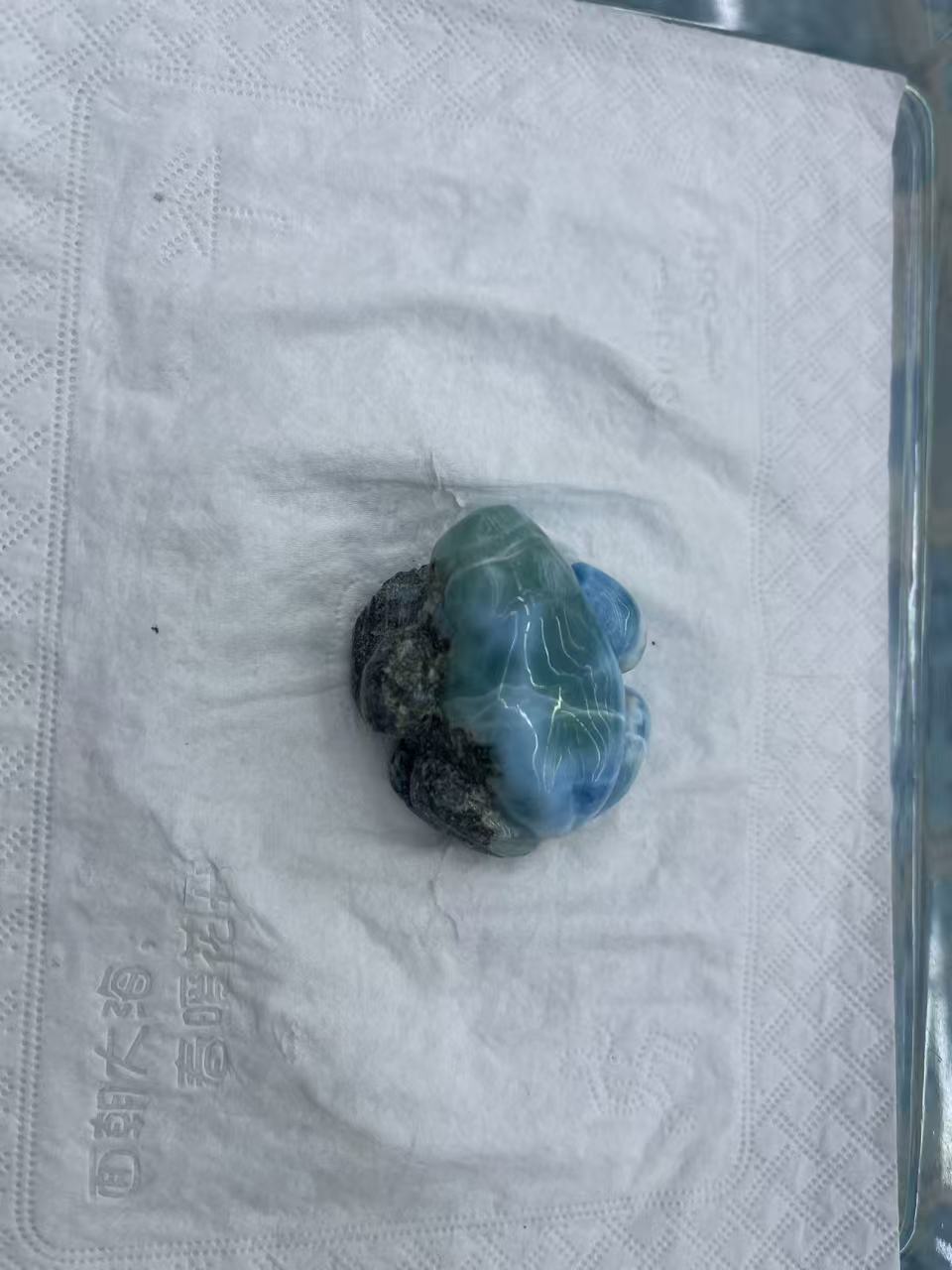 Larimar Carving-Frog shape-#Link for Amigo#