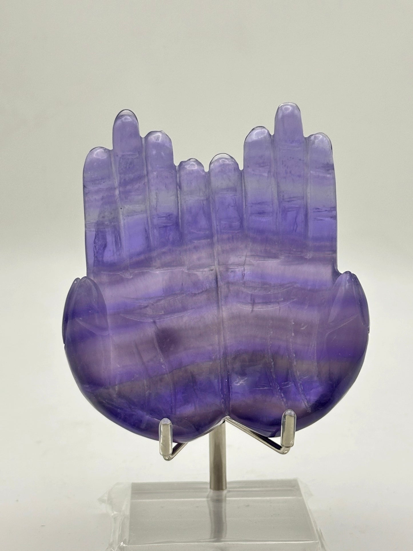 Praying Hand Bowl- Fluorite- Free Shipping
